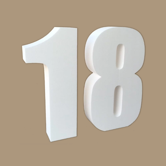 3D FOAM "FREE STANDING" NUMBERS. 110(H) x 20(D)cm