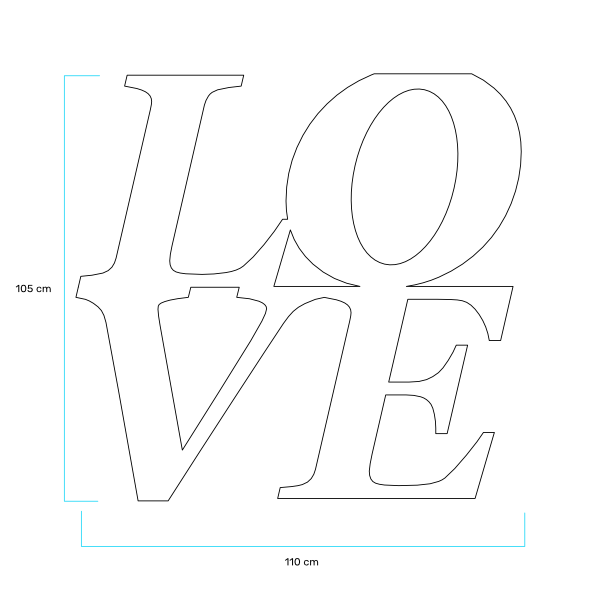 3D FOAM "LOVE" LETTERS TABLE BASE. 105(H) x 110(W) x 30(D)cm