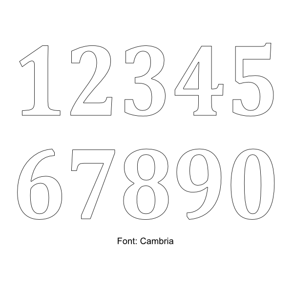 3D FOAM "FREE STANDING" NUMBERS. 110(H) x 20(D)cm