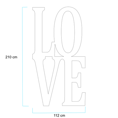 3D FOAM "LOVE" LETTERS VERT. 210(H) x 112(W) x 30(D)cm