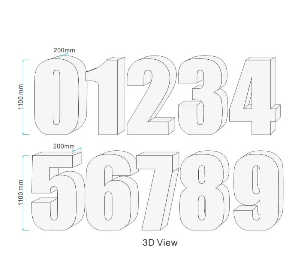 Standing Numbers 3D FOAM